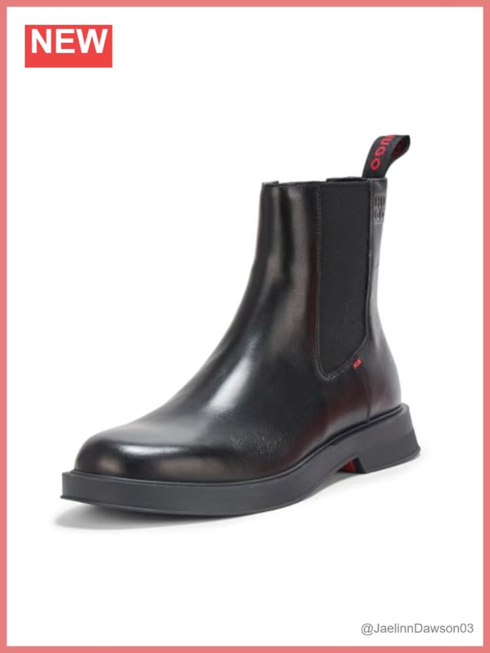 HUGO Women's Lenner Slip on Chelsea Boot Leather Ankle Bootie Pull-On